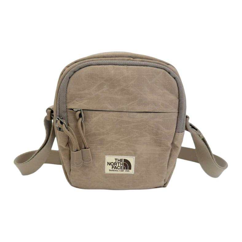 THE NORTH FACE Nylon Shoulder Bag, Crossbody Bag Mini Unisex Beige & Brown