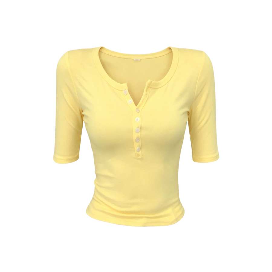 Sugarfunk Polo Shirts Women's Henry Collar Thin Nipped In Waist