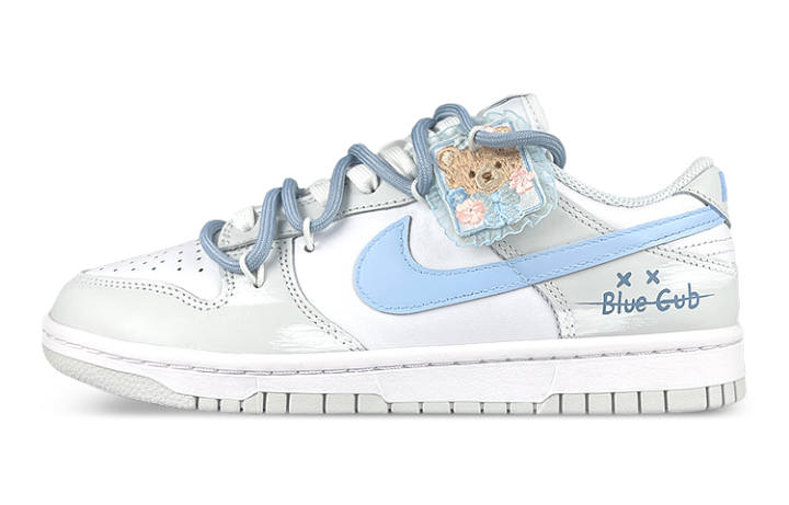 Nike Nike Dunk Skateboard Shoes Women's Low Top White/Gray/Blue
