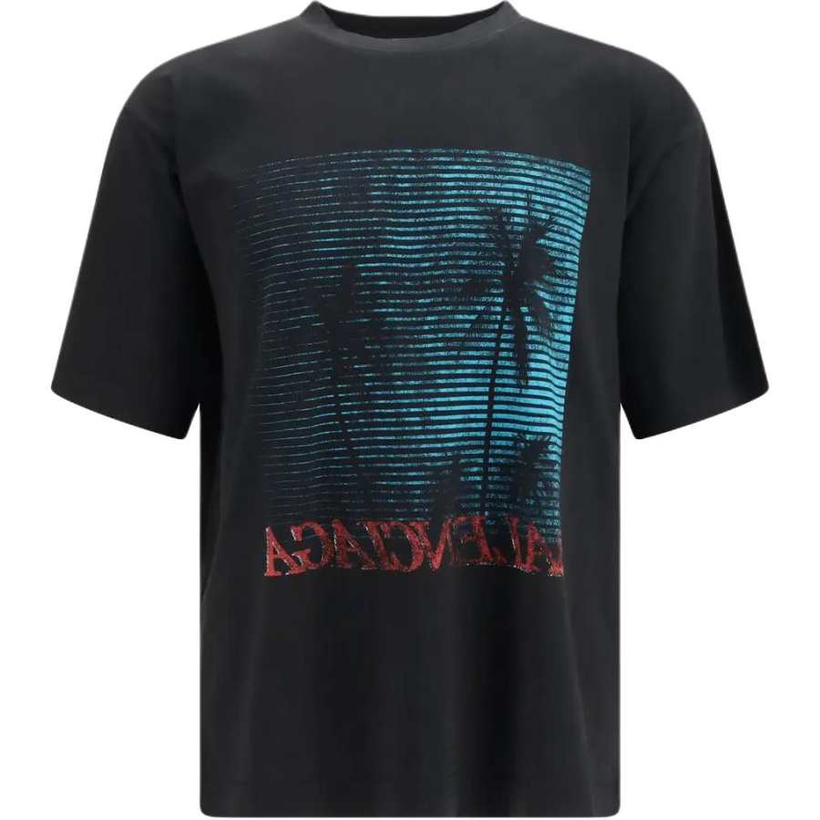 Balenciaga T Shirts Men's Black Crew Neck Straight Fit