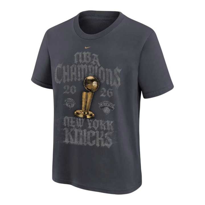 Nike Nike New York Knicks T Shirts Unisex Anthracite Crew Neck Moderate