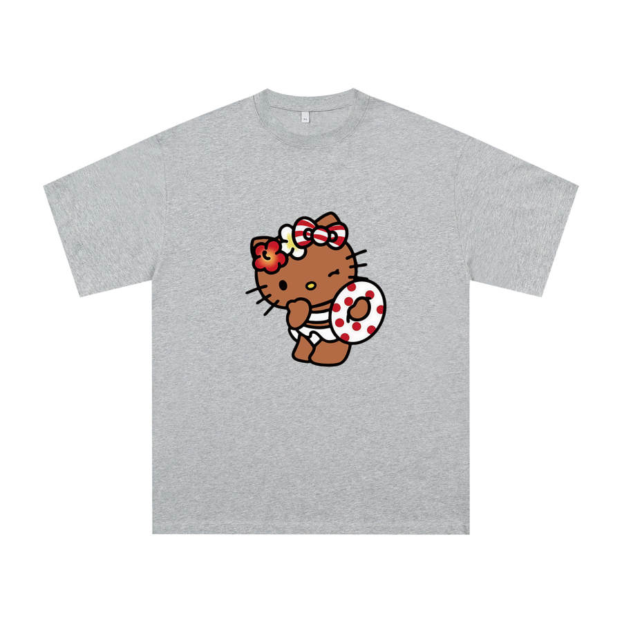 Sanrio X Hello Kitty T Shirts Women's Crew Neck Moderate Straight Fit