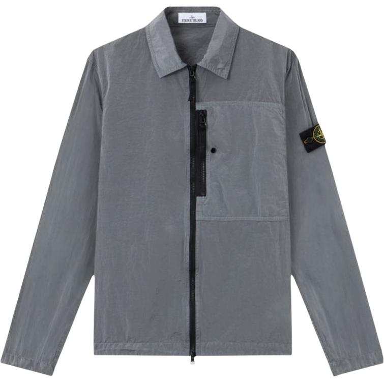 STONE ISLAND Shirts Unisex Ash Lapel Moderate Straight Fit