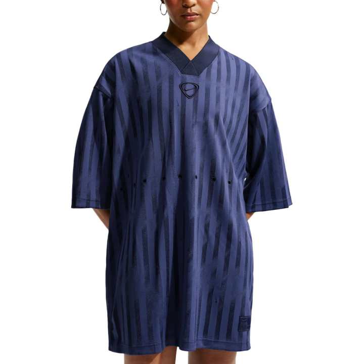 Nike Nike Short Sleeved Dresses Women's Black Blue V Neck Moderate Short Skirt