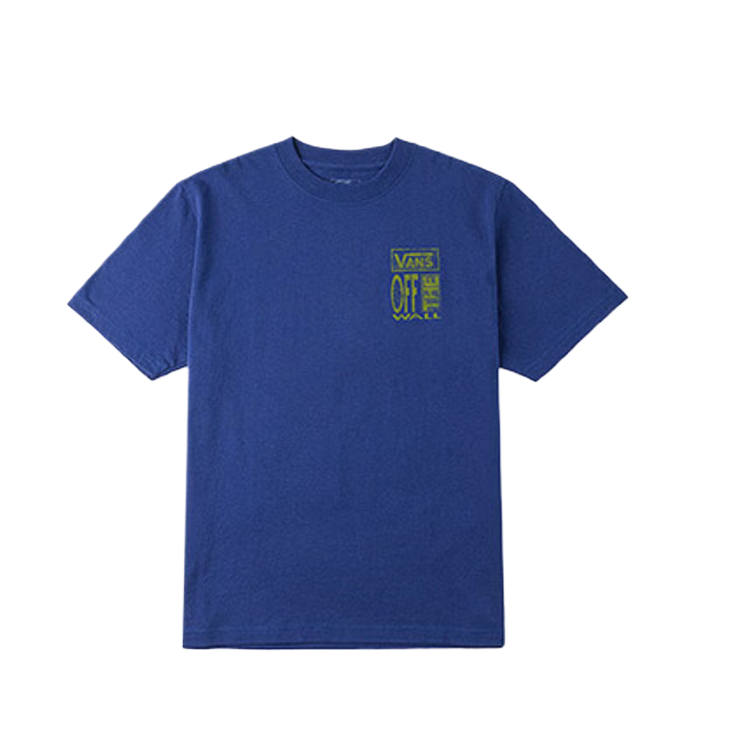 Vans T Shirts Unisex Blue Crew Neck Moderate Straight Fit