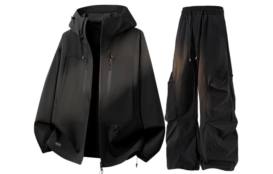 WARRIOR WARRIOR Windbreaker Jacket & Pants Sets Unisex Hooded Non Detachable Moderate