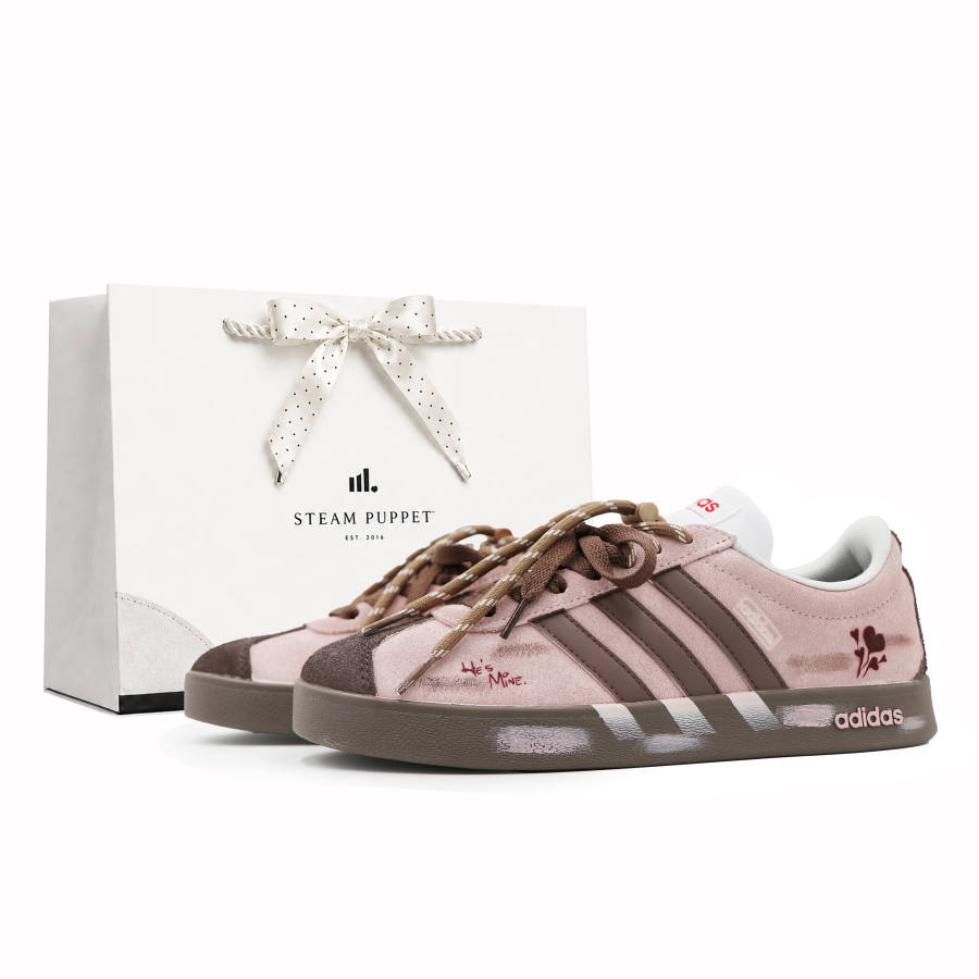Adidas Adidas Slip Resistant Abrasion Resistant Low top Skateboard Shoes Unisex Brown Pink