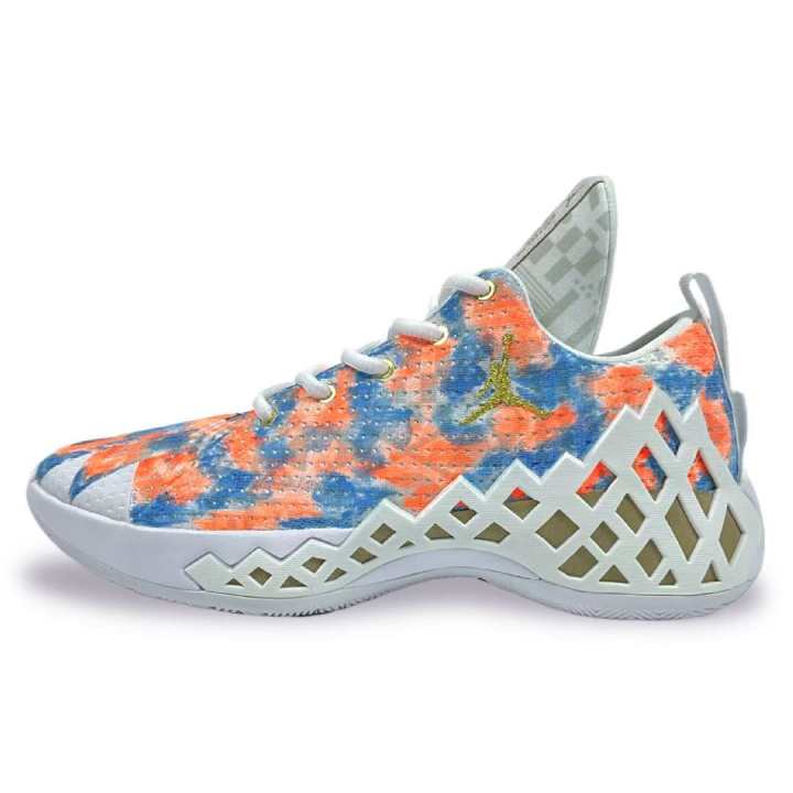 Jordan Jordan Jumpman Diamond Basketball Shoes Men's Low Top Blue/Orange