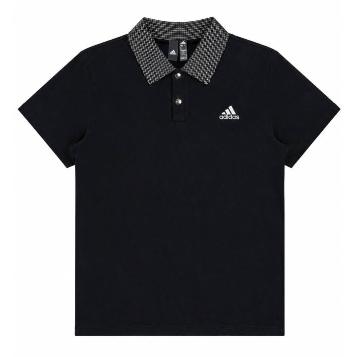 Adidas Adidas T Shirts Unisex Black Lapel Moderate Straight Fit