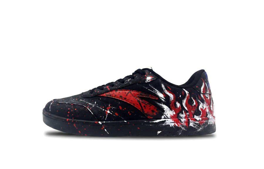 ANTA Active Skateboard Shoes Men's Low Top Black/White/Red