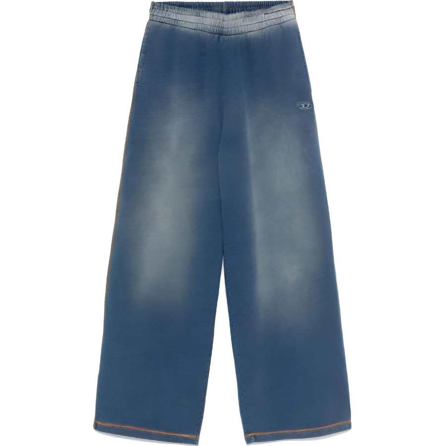 DIESEL Logo Embroidered Wide Leg Sweatpants