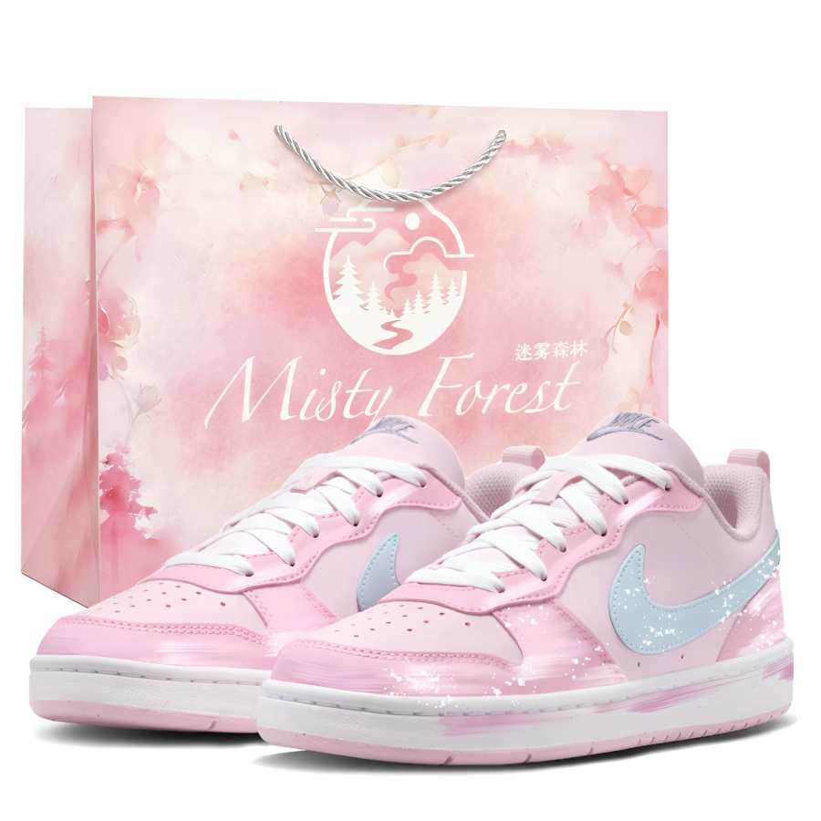 Nike Nike Court Borough Skateboard Shoes Women's Low Top Pink/Blue/White