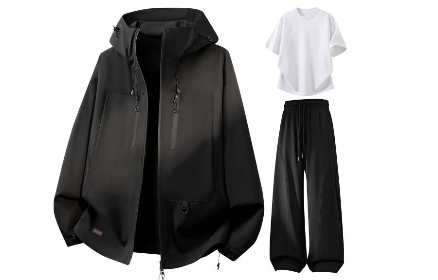 WARRIOR WARRIOR Windbreaker Jacket & Pants Sets Unisex Hooded Non Detachable Moderate