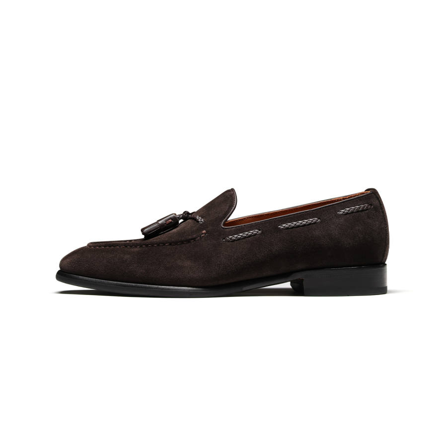 TRUFFAUT Fringe British Business Slip on Cow Suede Casual Shoes Men's