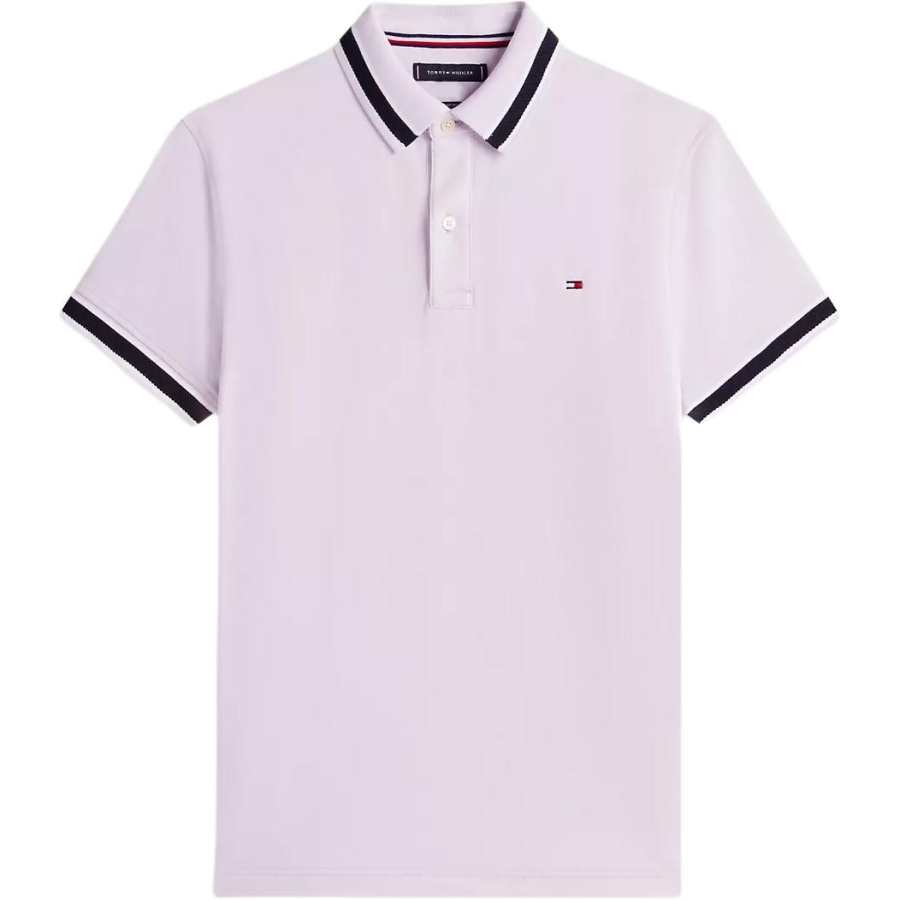 Tommy Hilfiger Polo Shirts Men's Lilac Polo Collar Moderate