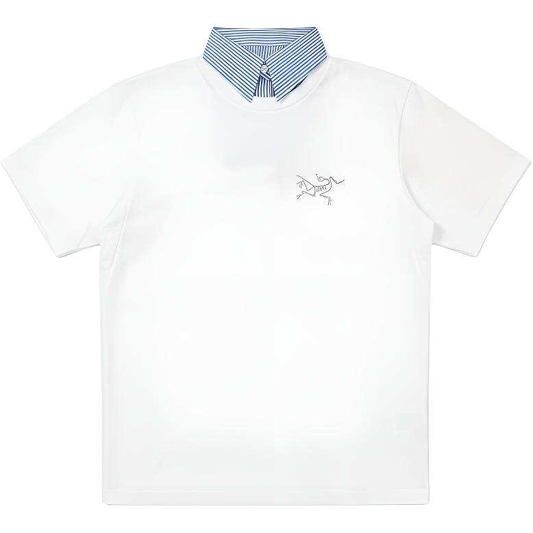 Arcteryx KRAGG T Shirts Unisex White/White Lapel Moderate