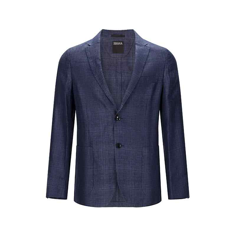 Ermenegildo Zegna Business Suits Men's Blue Lapel Moderate