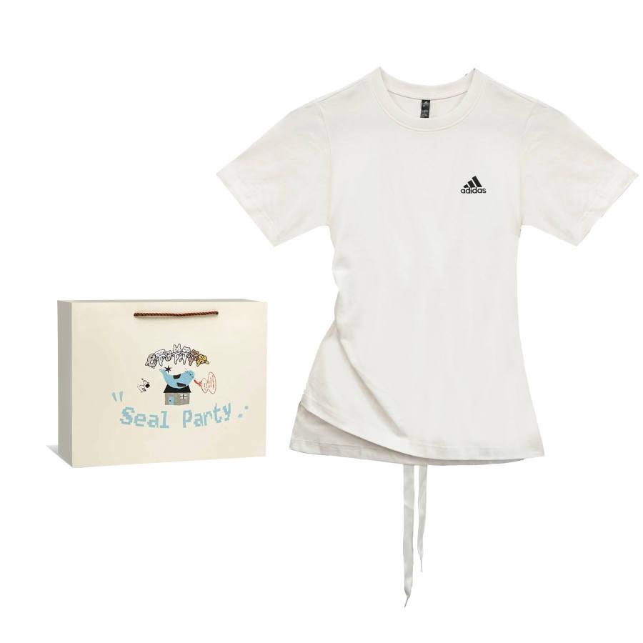 Adidas Adidas MUST HAVES T Shirts Women's White Shopping Bag Crew Neck Thin Nipped In Waist