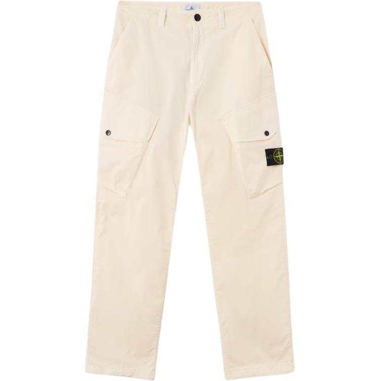 STONE ISLAND Cargo Pants Men's Ivory Moderate