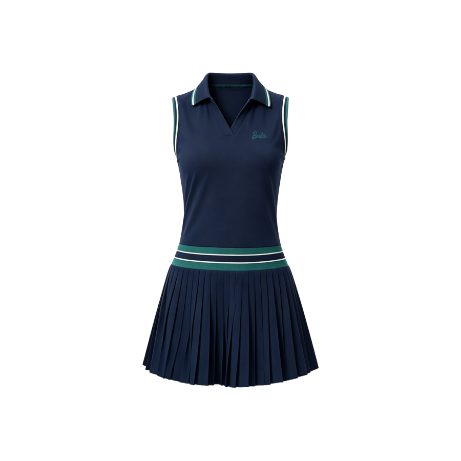 Barbie Sleeveless Dresses Women's Polo Collar Moderate Short Skirt