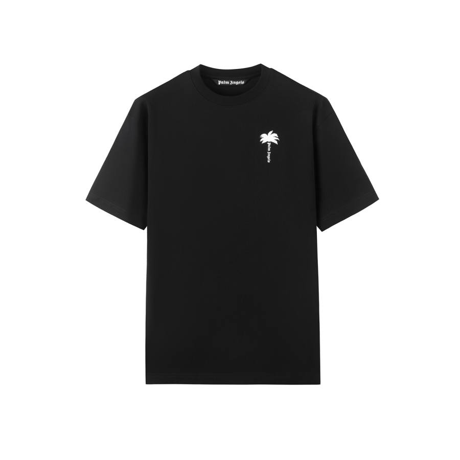 PALM ANGELS T Shirts Unisex Black Crew Neck Moderate Straight Fit