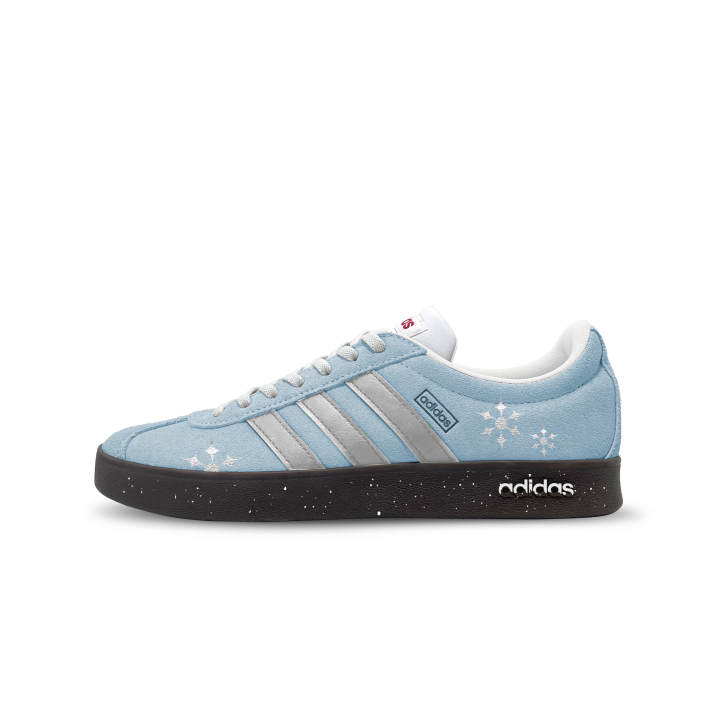 Adidas Adidas Vl Court Classic German Army Trainers Unisex Low Top Blue & Silver