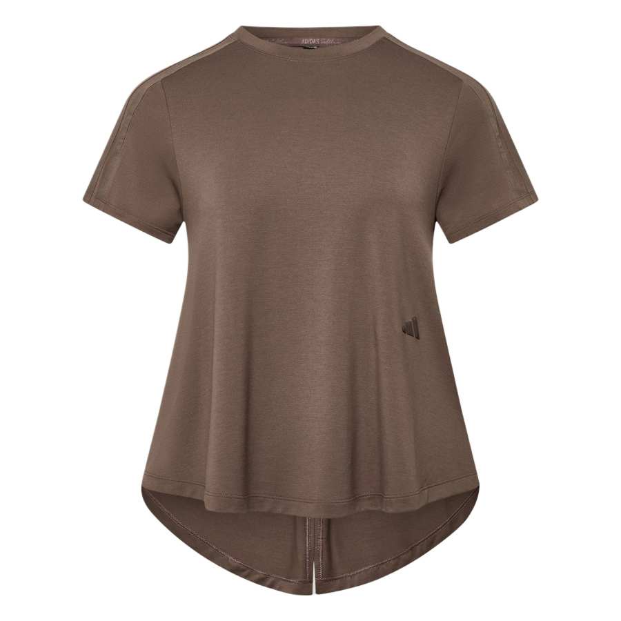 Adidas Adidas T Shirts Women's Stratum Dark Earthy Brown Crew Neck Moderate