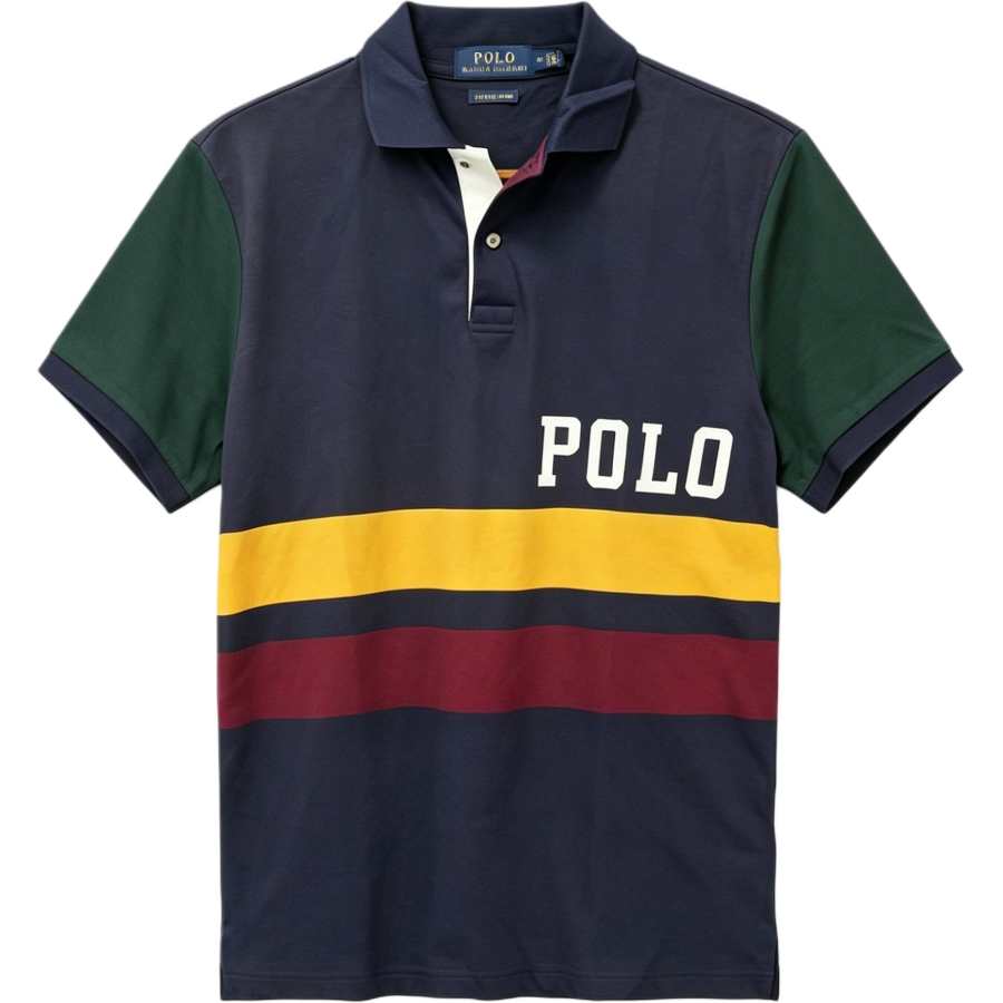 Polo Ralph Lauren Polo Shirts Men's Marine Blue Polo Collar Moderate Other