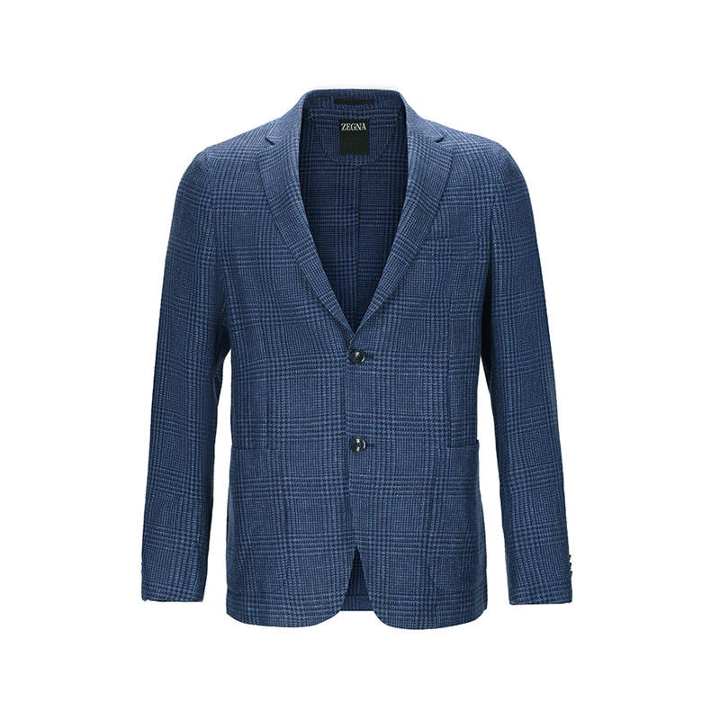 Ermenegildo Zegna Business Suits Men's Blue Lapel Moderate