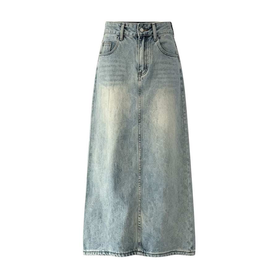 Sugarfunk Denim Long Skirts Women's Thin Long Skirt A Line Skirt