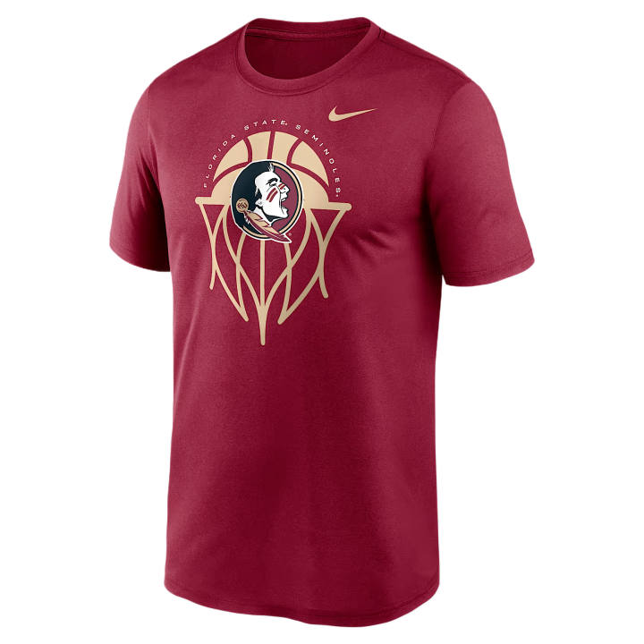 Nike Nike Dri Fit College T Shirts Men's Garnet Crew Neck Moderate