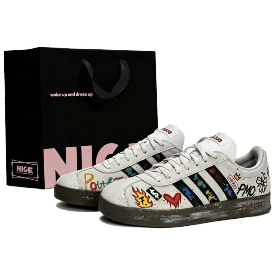 Adidas Adidas VL COURT 2.0 Skateboard Shoes Unisex Low Top Black, Red, Yellow, Blue