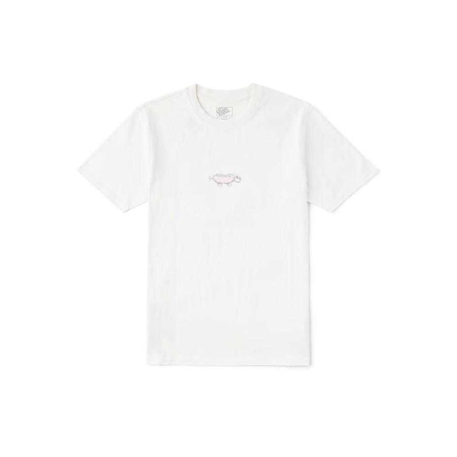 Vans T Shirts Women's Ecru Crew Neck Moderate
