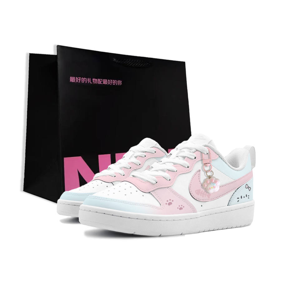 Nike Nike Court Borough Maris Sal Summer Shopping Bag Low top Kids' Skateboarding Shoes Blue Pink Unisex