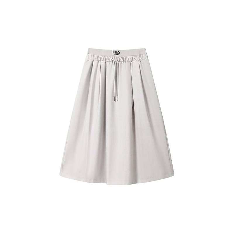 FILA MILANO Casual Long Skirts Women's Light Gray Ivory Moderate