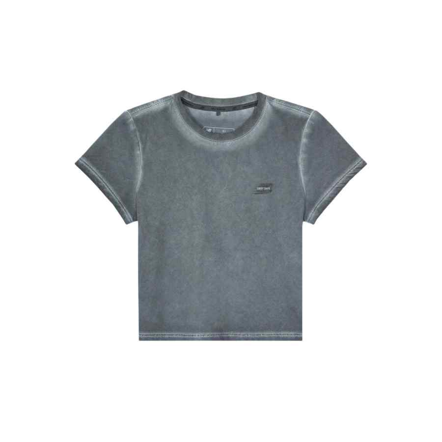New Balance New Balance NB Grey Running T Shirts Women's Gray Dyed Crew Neck Moderate