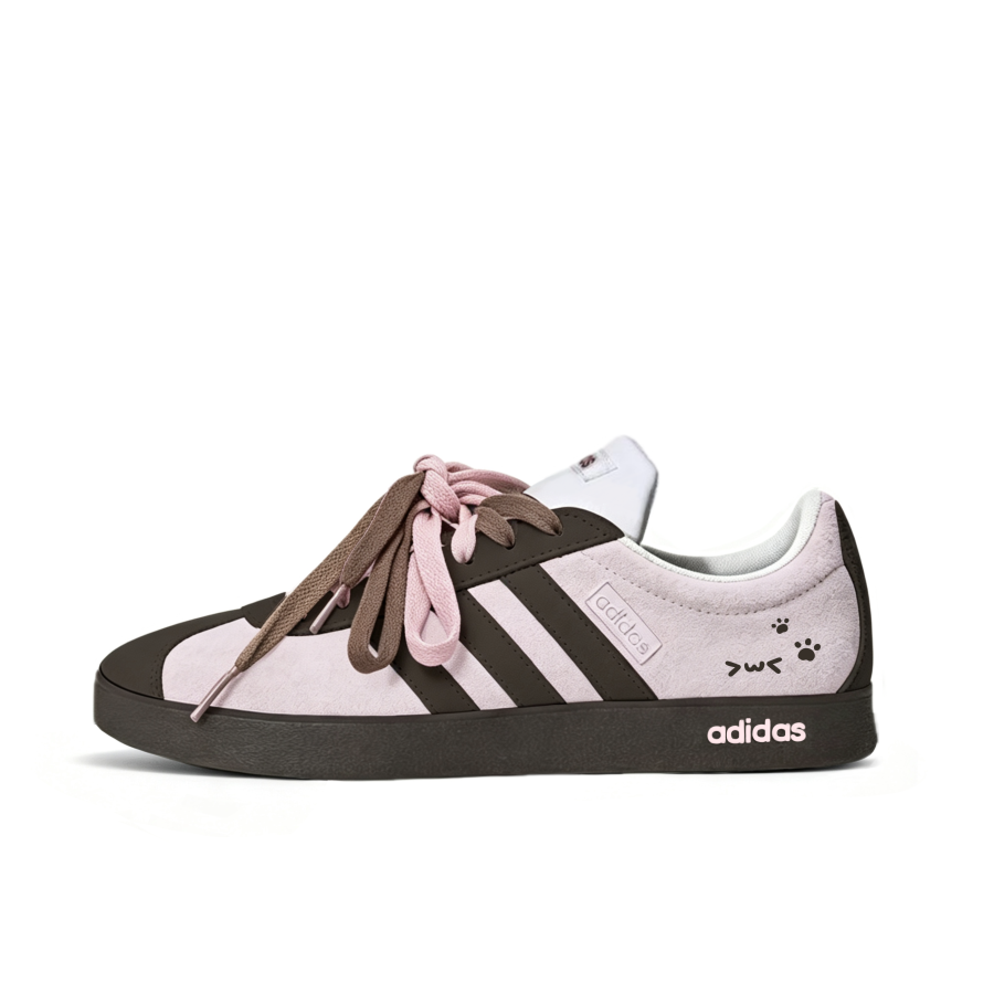 Adidas Adidas VL COURT 2.0 Skateboard Shoes Women's Low Top Pink White Multicolor