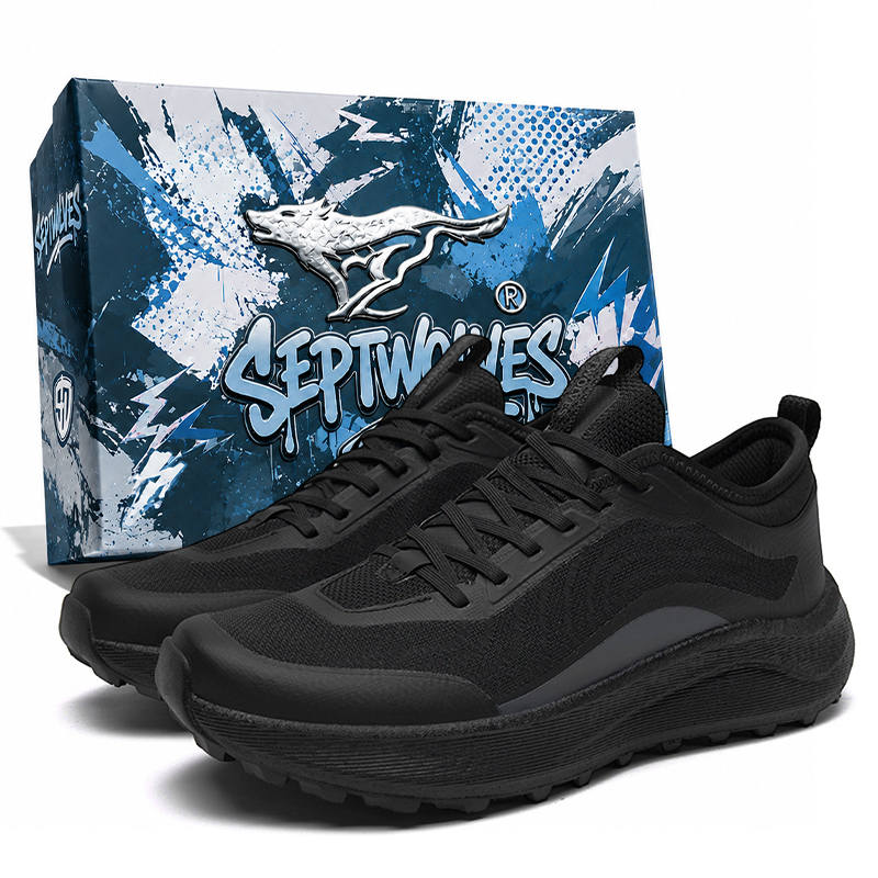 SEPTWOLVES Running Shoes Men's Low Top Black/Olive Green