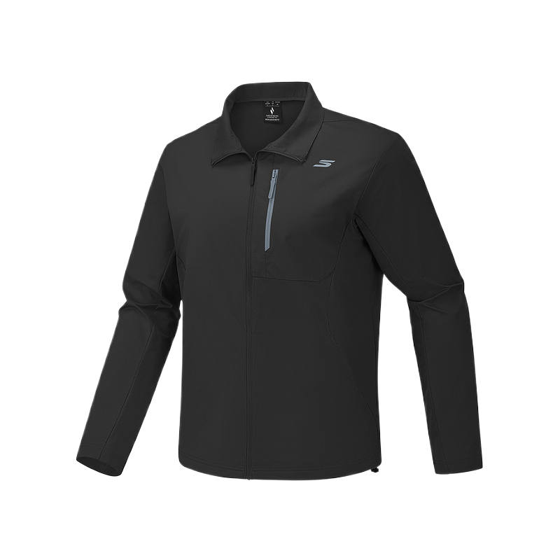 Skechers Jackets Men's Carbon Black 0018 Lapel Moderate Other