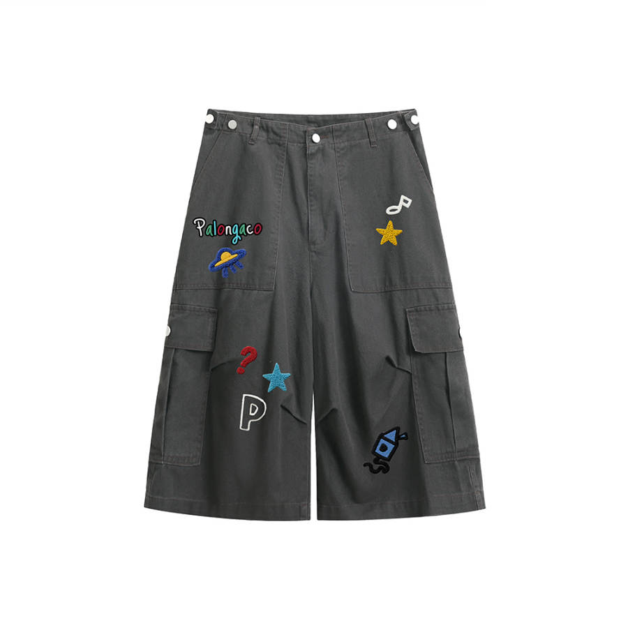 PAL ONGACO Cargo Shorts Unisex Moderate Straight Fit Pants
