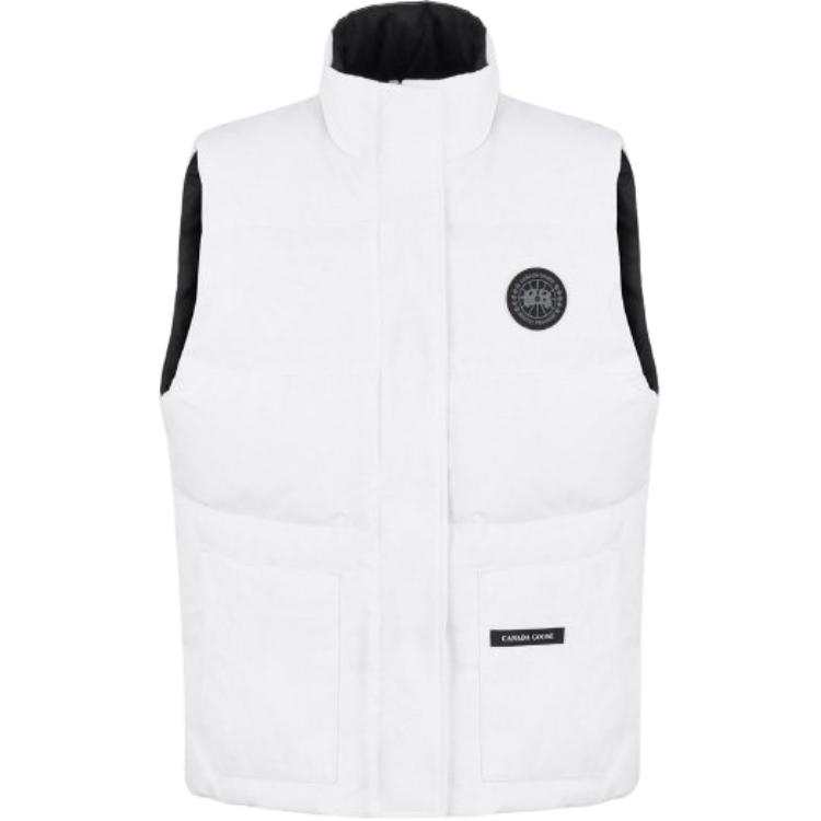 Canada Goose Down Vests Unisex 9227 Lustrous White Stand Collar Moderate Straight Fit