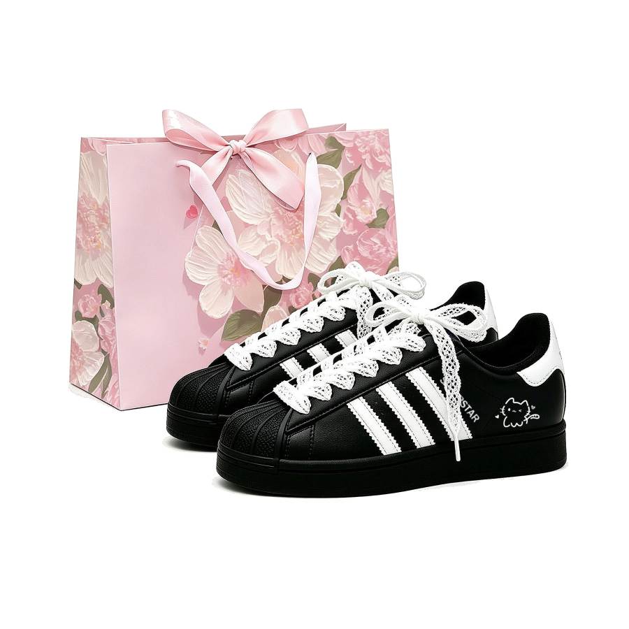 Adidas Originals Superstar 2 Skateboard Shoes Unisex Low Top Black/White
