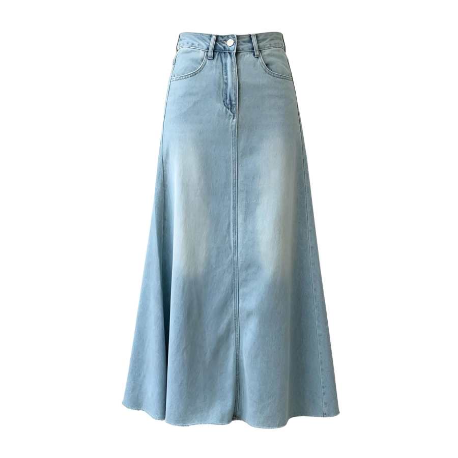 Sugarfunk Denim Long Skirts Women's Light Blue Thin Long Skirt Fishtail Dress