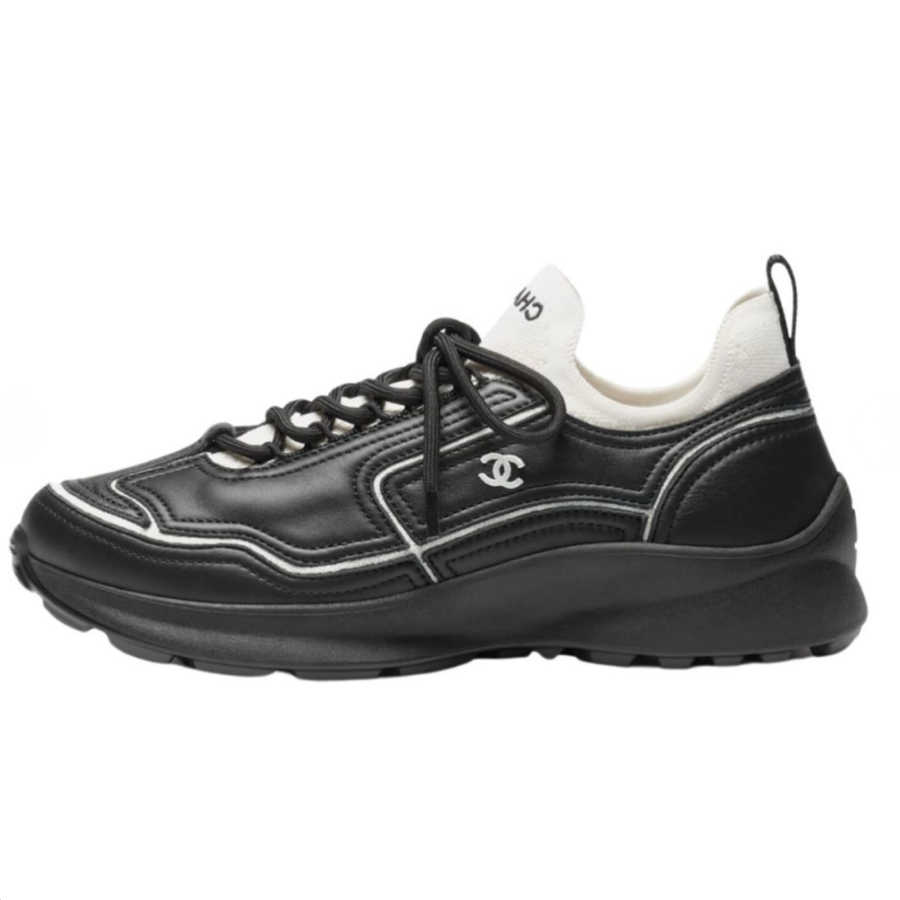 CHANEL Casual Shoes Women's Low Top Black & White