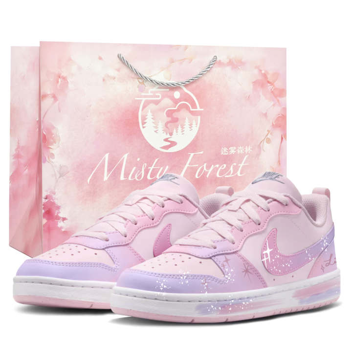Nike Nike Court Borough Skateboard Shoes Women's Low Top Pink/Purple/White