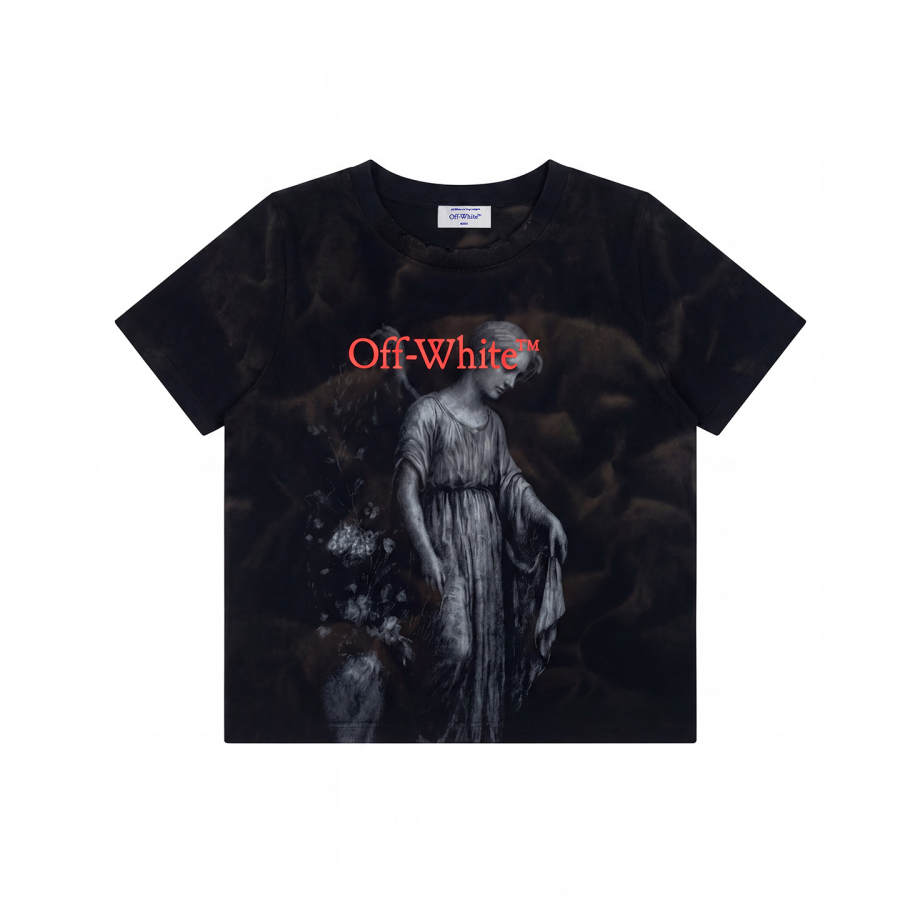OFF-WHITE OFF WHITE T Shirts Unisex Black Crew Neck Moderate Heavyweight