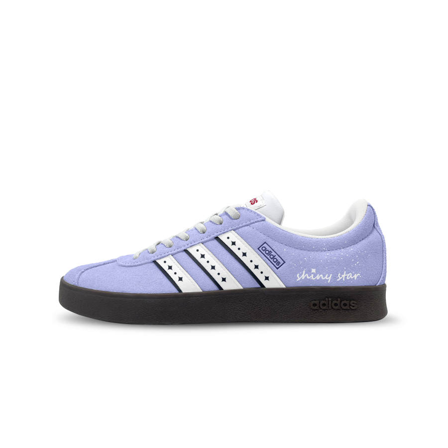 Adidas Adidas Vl Court Classic German Army Trainers Unisex Low Top Purple & White & Black