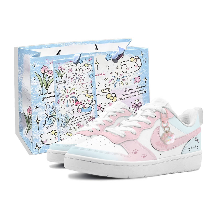 Nike Nike Court Borough HEY Maris Sal Summer Low top Kids' Skateboarding Shoes Blue Pink Unisex