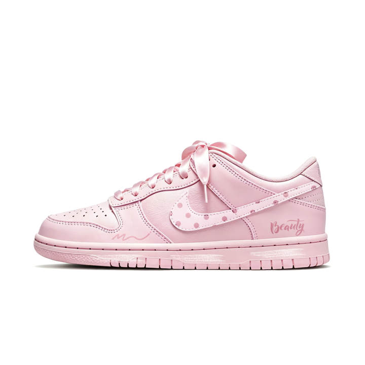 Nike Nike Dunk Skateboard Shoes Unisex Low Top White, Dark Pink