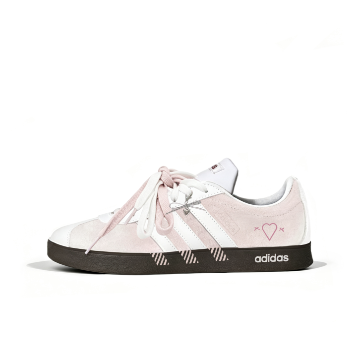 Adidas Adidas VL COURT 2.0 Skateboard Shoes Women's Low Top Pink White Multicolor